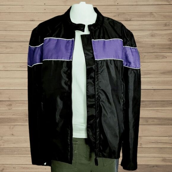 Nexgen Motorcycle Riding Jacket Tough Fabric Black Purple Thinsulate Women's L - Picture 1 of 16